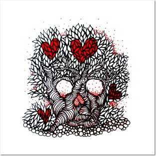 Skull heart-tree Posters and Art